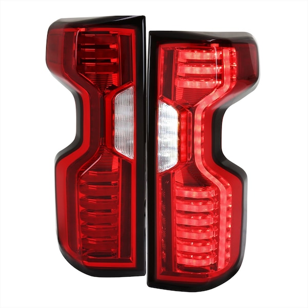 Spec-D Tuning 20-22 2500 HD AND 3500 HD LED TAIL LIGHTS CHROME HOUSING AND RED LENS, 2PK LT-SIV1915RLED-FS